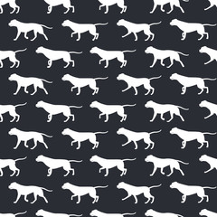 Animal seamless vector pattern of dog silhouettes