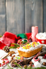 Christmas Cake and Christmas Decorations