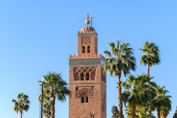 koutoubia minaret at marrakech, morocco