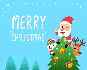 Vector merry christmas companions greeting card