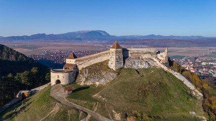 Fototapeta na wymiar Aerial view of Rasnov Fortress Romania