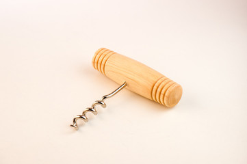 Vintage corkscrew isolated on withe background