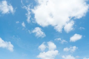 Beautiful summer blue sky and white fluffy clouds.