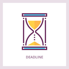 Deadline icon. Time management business concept. Vector linear pictogram.