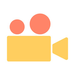 Video camera silhouette icon. Cinema vector pictogram