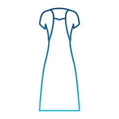 female clothes with strapless dress and vest in degraded blue silhouette vector illustration