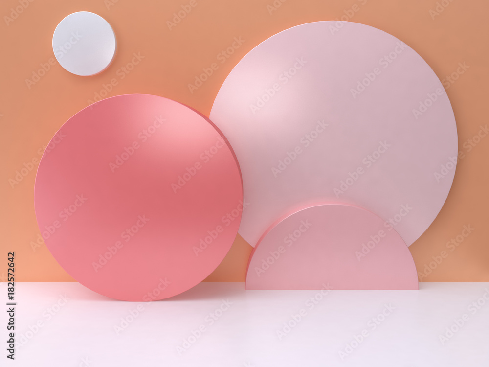 Poster minimal 3d pink circle abstract background 3d rendering