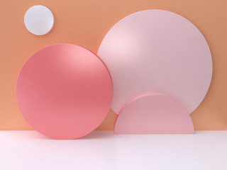 minimal 3d pink circle abstract background 3d rendering
