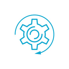 Blue Gear Infographic Element Vector Illustration