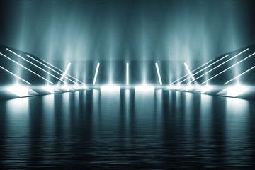 Light and reflection Elegant futuristic background. 3D rendering.