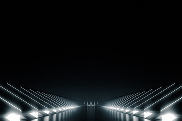 Fototapeta premium Elegant futuristic light and reflection background. 3D rendering.