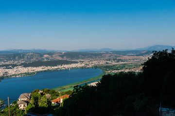 Fototapeta na wymiar Beautiful view at Ioannina lake