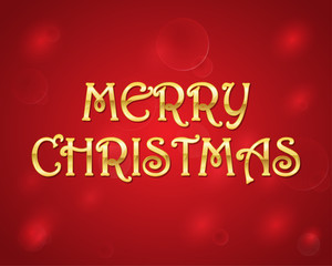 Naklejka premium Greeting card with Merry Christmas golden text. Vector illustration