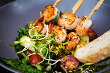 Chinese cuisine shrimp with hot sauce