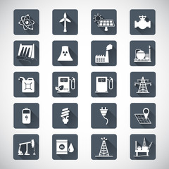 Energy resources icon set . Eps10 vector