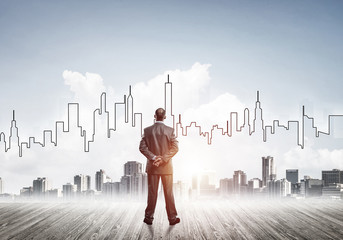 Motivation and inspiration concept with modern cityscape and bus