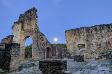 Abandoned Dvigrad Castle of Istria in Croatia, at dusk