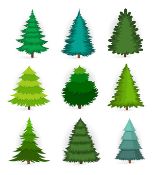 Set of Christmas trees