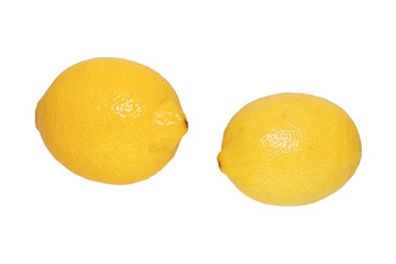 Group of lemons on white background