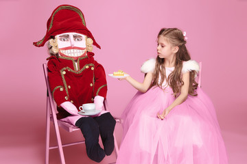 The beauty ballerina with nutcracker