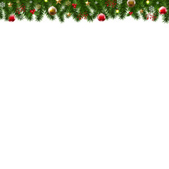 Christmas Border With Holly Berry