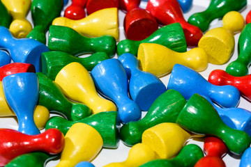 Clos up from colorful Pawns