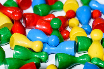 Clos up from colorful Pawns