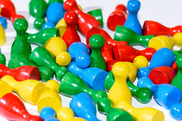 Clos up from colorful Pawns