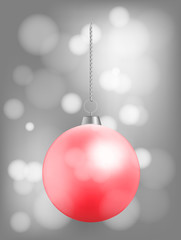 Naklejka na ściany i meble Realistic Christmas ball. New year toy