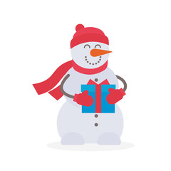 Snowman vector illustration on white background