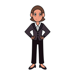 Obraz na płótnie Canvas Business woman avatar cartoon icon vector illustration graphic design