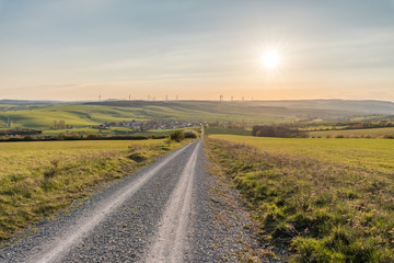 Street view in sundown