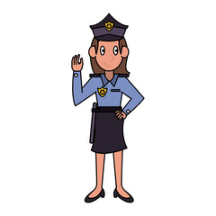 Woman police avatar cartoon icon vector illustration graphic design