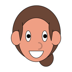 Woman face cartoon icon vector illustration graphic design