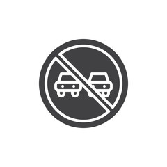 The end of prohibition of overtaking road sign icon vector, filled flat sign, solid pictogram isolated on white. Symbol, logo illustration.