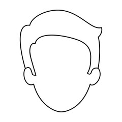 young man head avatar character vector illustration design