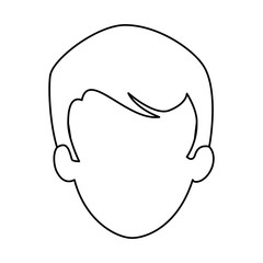 young man head avatar character vector illustration design