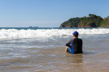 sitting at the beach