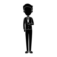 elegant businessman avatar character vector illustration design