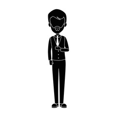 elegant businessman avatar character vector illustration design