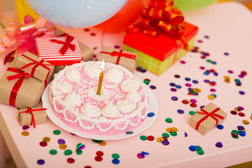 Birthday cake with candles