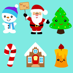 Christmas icons. Collection. Santa.