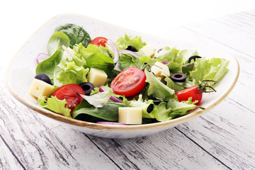 Salad with cheese and fresh vegetables. Greek salad