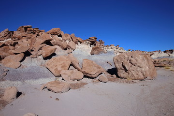 eroded rocks in petrified forest NP