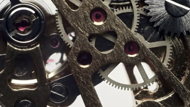 Wheels are in motion in a mechanical watch
