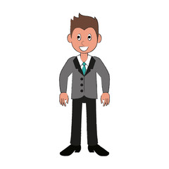 Businessman avatar cartoon icon vector illustration graphic design