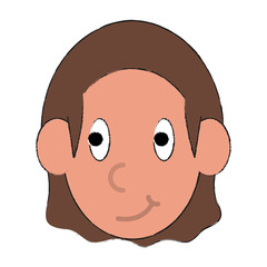 Woman face cartoon icon vector illustration graphic design