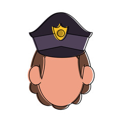 Woman police avatar cartoon icon vector illustration graphic design