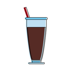 Cola soda glass cup icon vector illustration graphic design