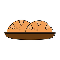 Breads on dish icon vector illustration graphic design